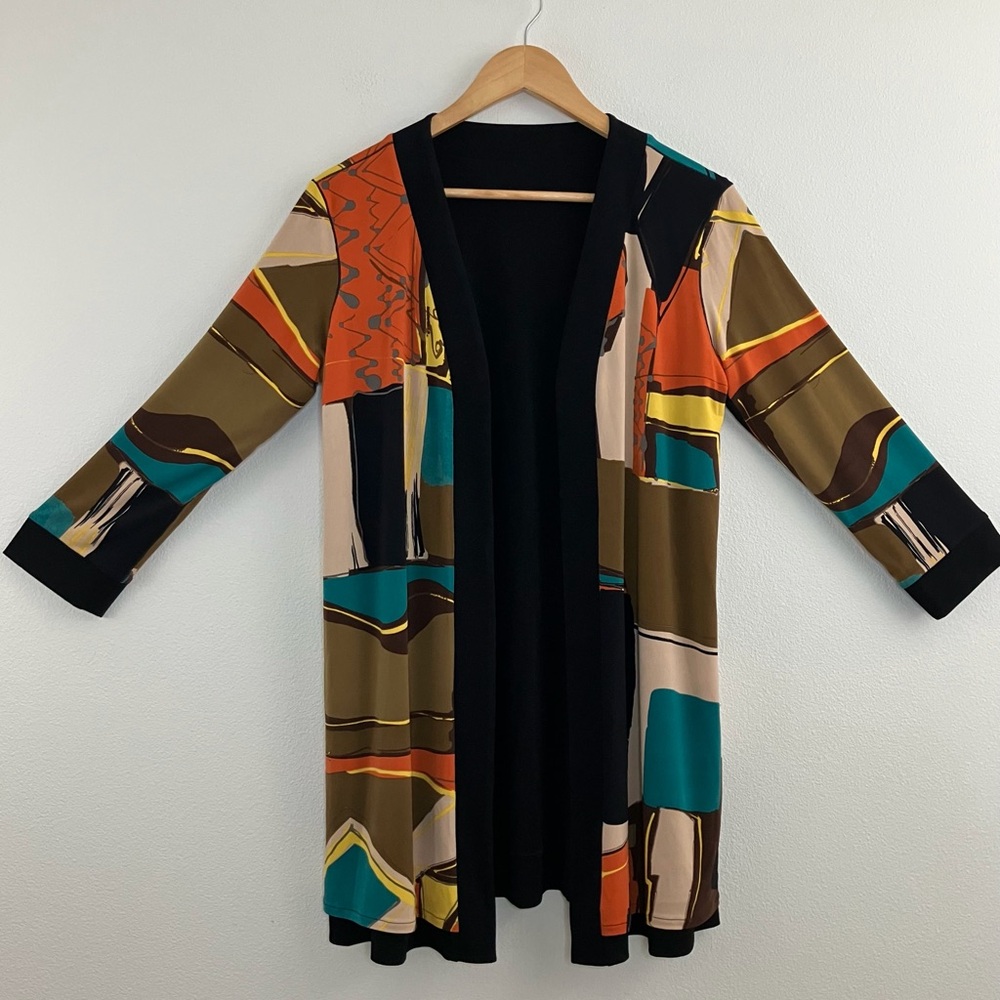 Abstract Patterned Open Front 2 Way Reversible Ca… - image 1